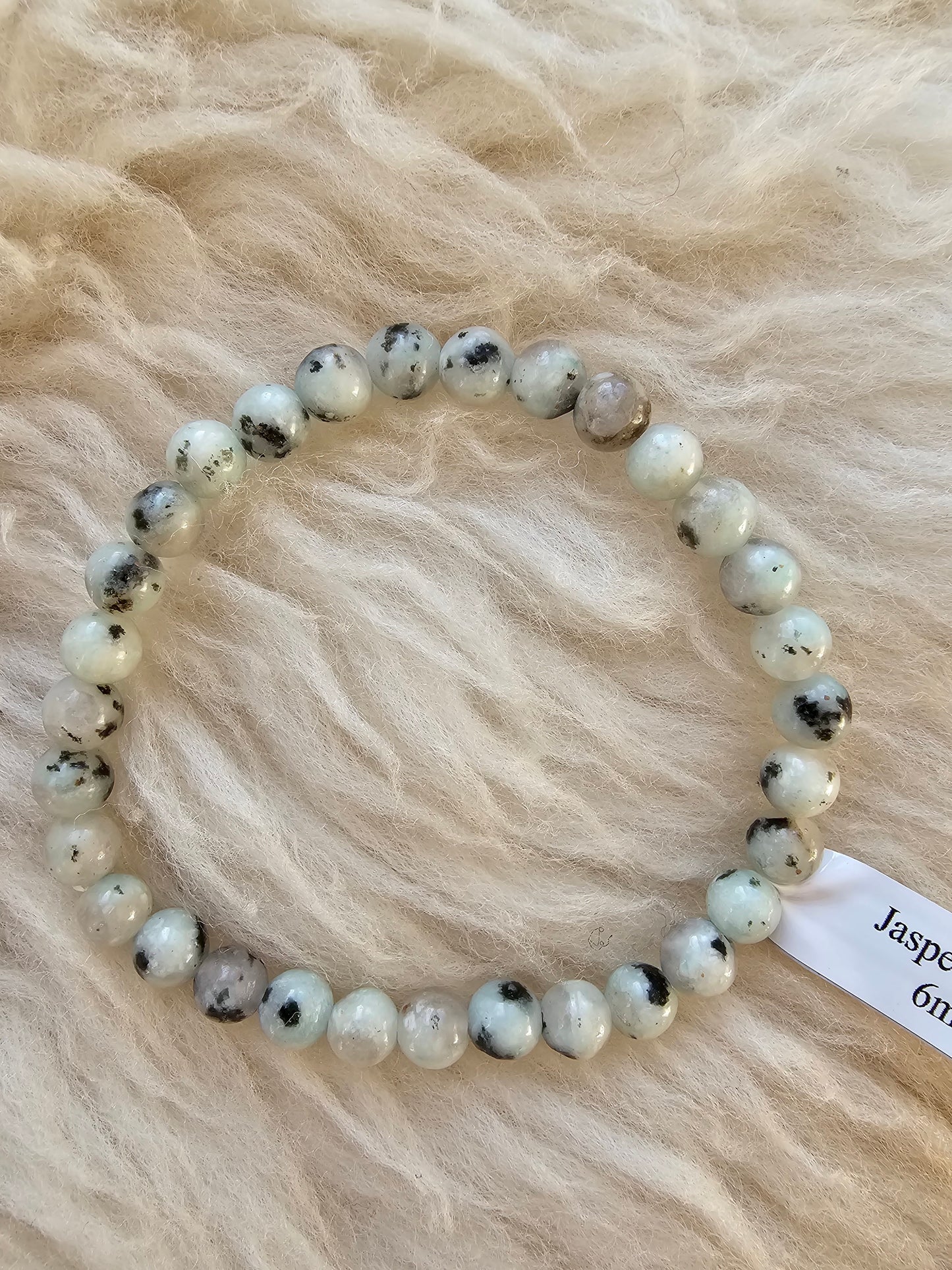 Kiwi Jaspis, Kugelarmband 6 mm