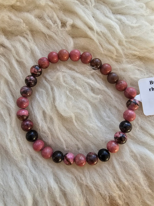 Rhodonit Madagaskar, Kugelarmband 6 mm