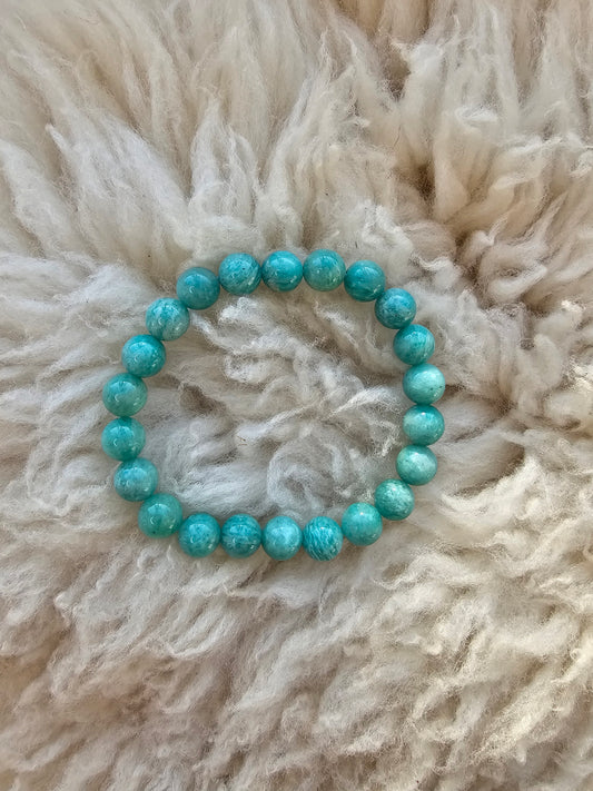 Amazonit Peru, Kugelarmband 8 mm AA-Qualität