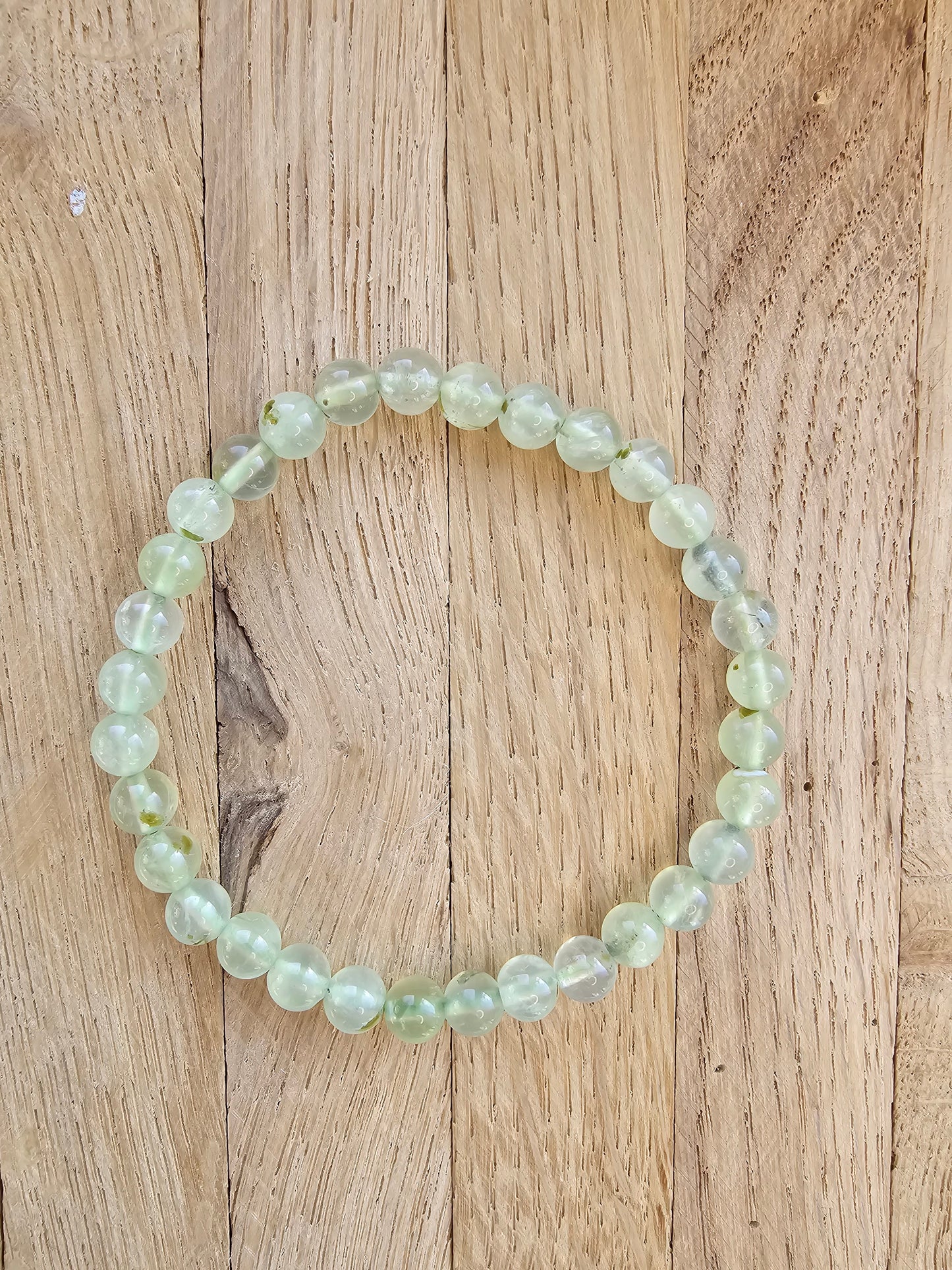 Prehnit, Kugelarmband 6 mm