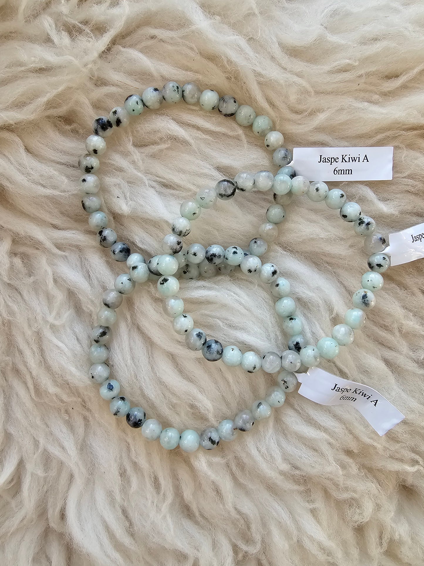 Kiwi Jaspis, Kugelarmband 6 mm