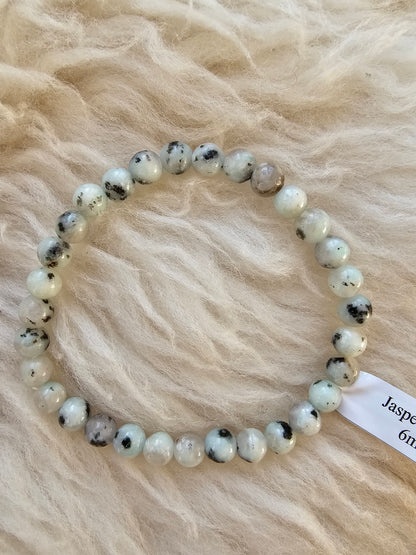 Kiwi Jaspis, Kugelarmband 6 mm