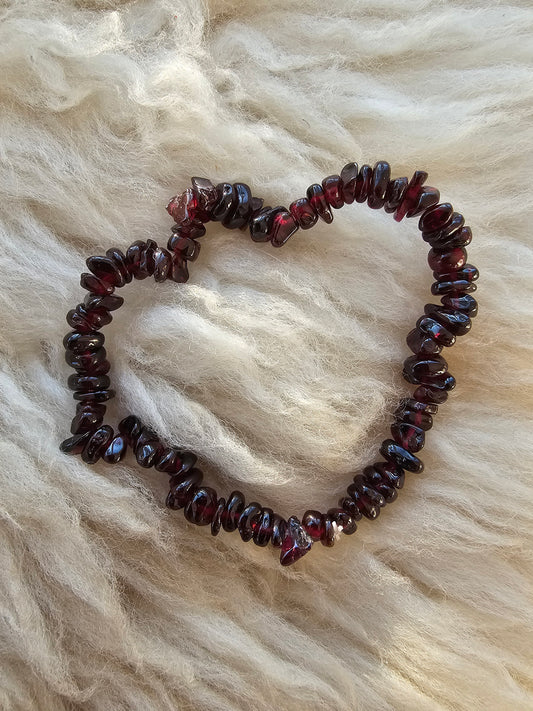Granat, Splitterarmband A-Qualität
