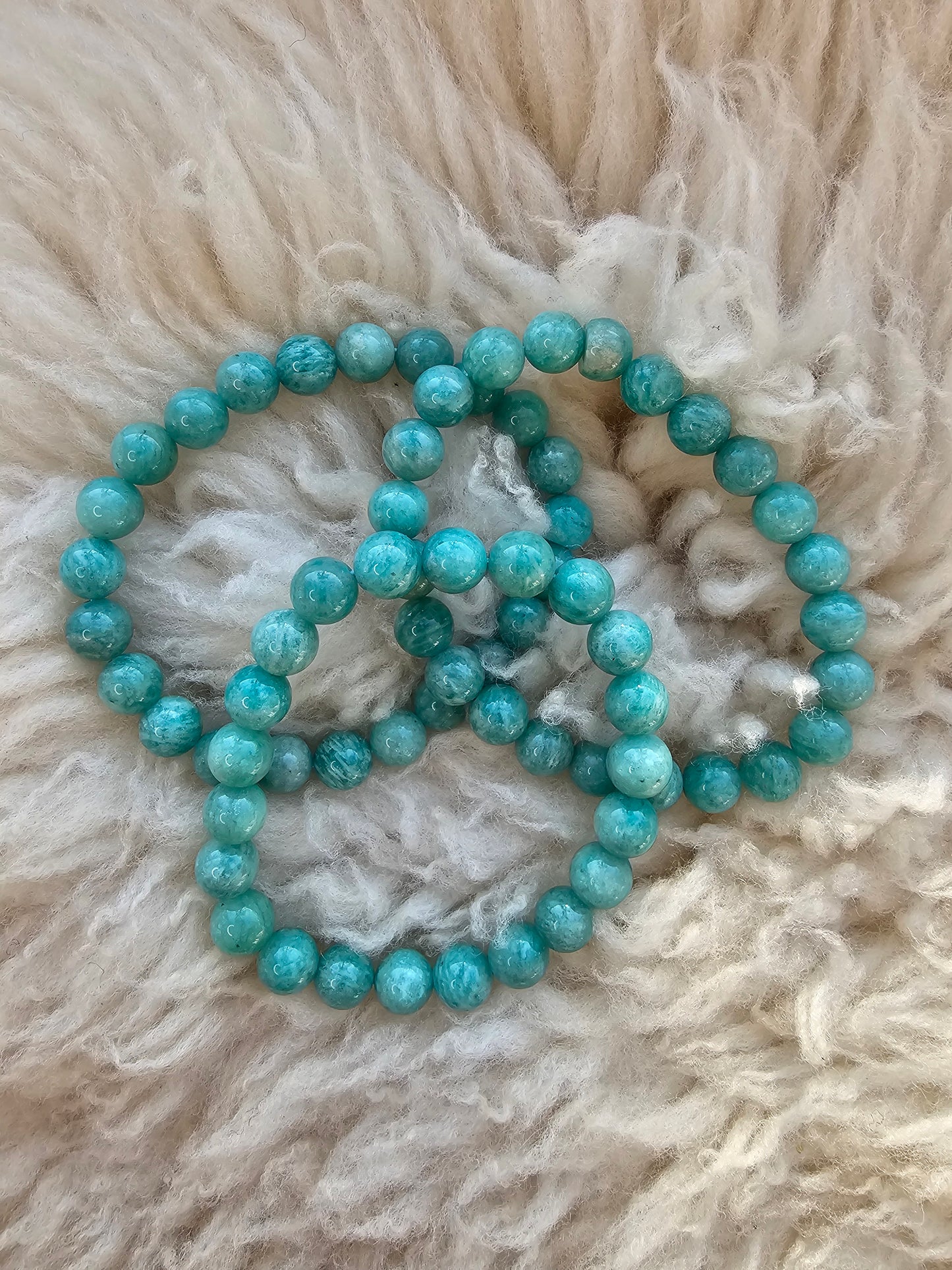 Amazonit Peru, Kugelarmband 8 mm AA-Qualität