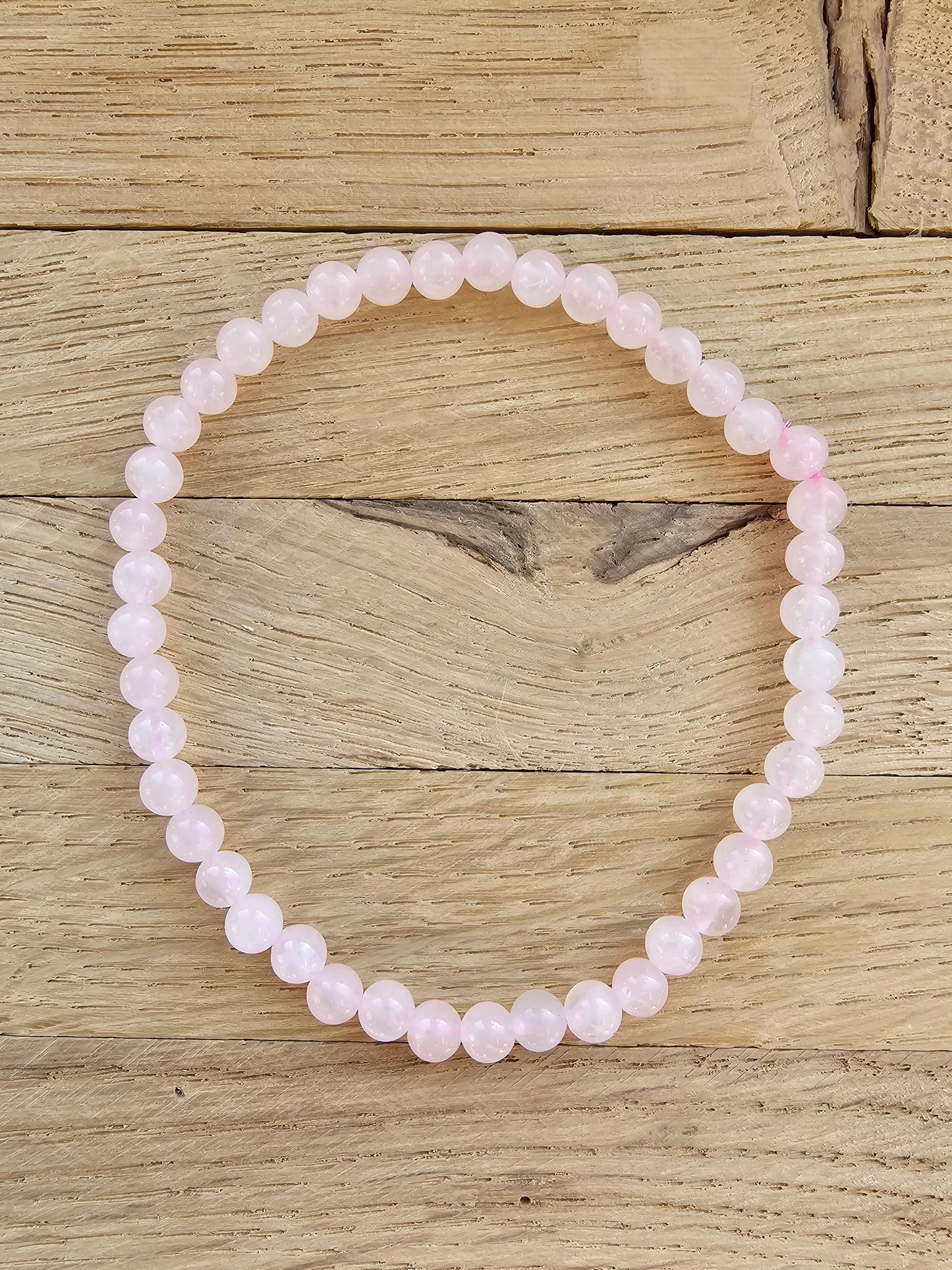 Rosenquarz, Kugelarmband 4 mm