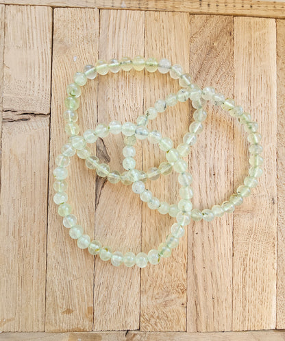 Prehnit, Kugelarmband 6 mm