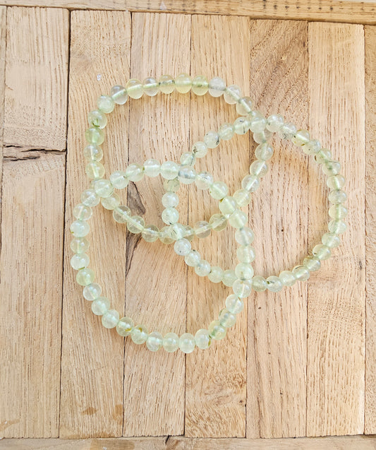 Prehnit, Kugelarmband 6 mm